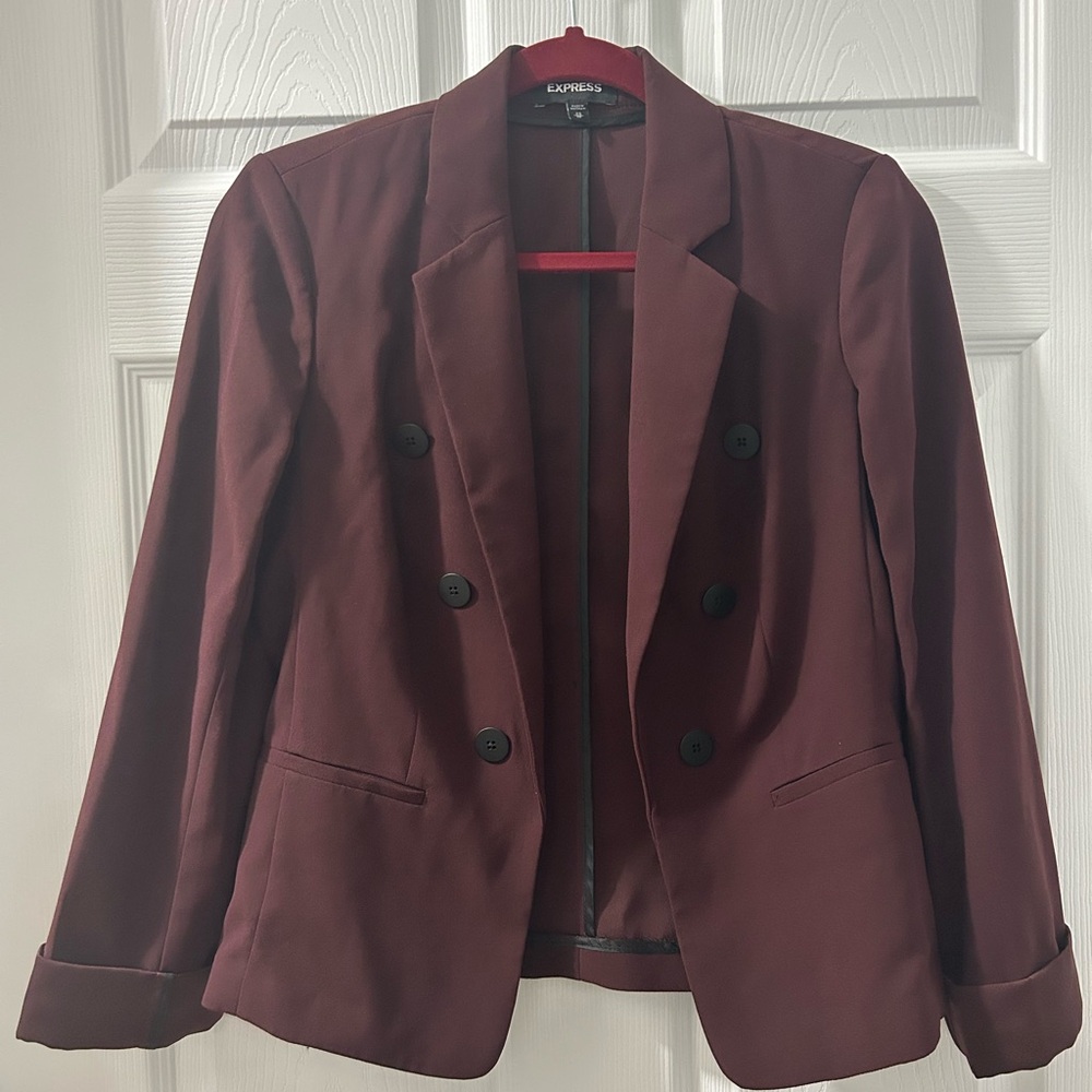 Express Women's Deep Burgundy Suit Jacket